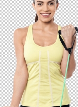 Female athlete workout with stretch bands